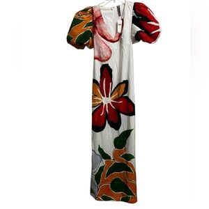 Anthropologie NWT Puff-Sleeve A-Line Maxi Dress Ladies Size XXS